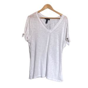 NWT- INC International Concepts White Short Sleeve Top Size XXL